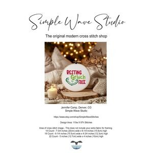The Grinch Resting B‎ Face Counted Cross Stitch Pattern KIT